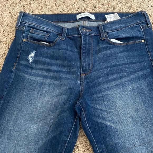 Banana Republic Womens Dark Wash Distressed Skinny Jeans , Blue SZ 30 (M/10) - Picture 3 of 10